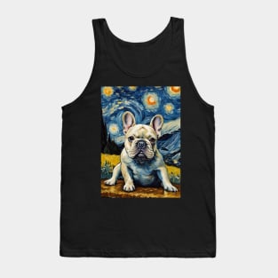 Dog Breed French Bulldog in a Van Gogh Starry Night Art Style Tank Top